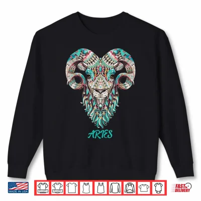 Sweatshirt Aries Zodiac Sign Astrology T Shirt March April Birthday