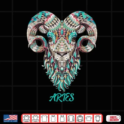 Design Aries Zodiac Sign Astrology T Shirt March April Birthday
