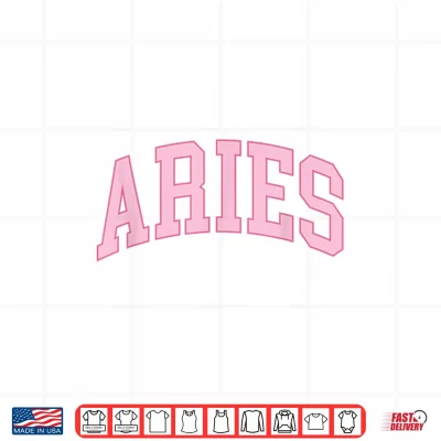 Design Aries Zodiac Sign Horoscope Pink Retro Preppy Throwback Girl Shirt