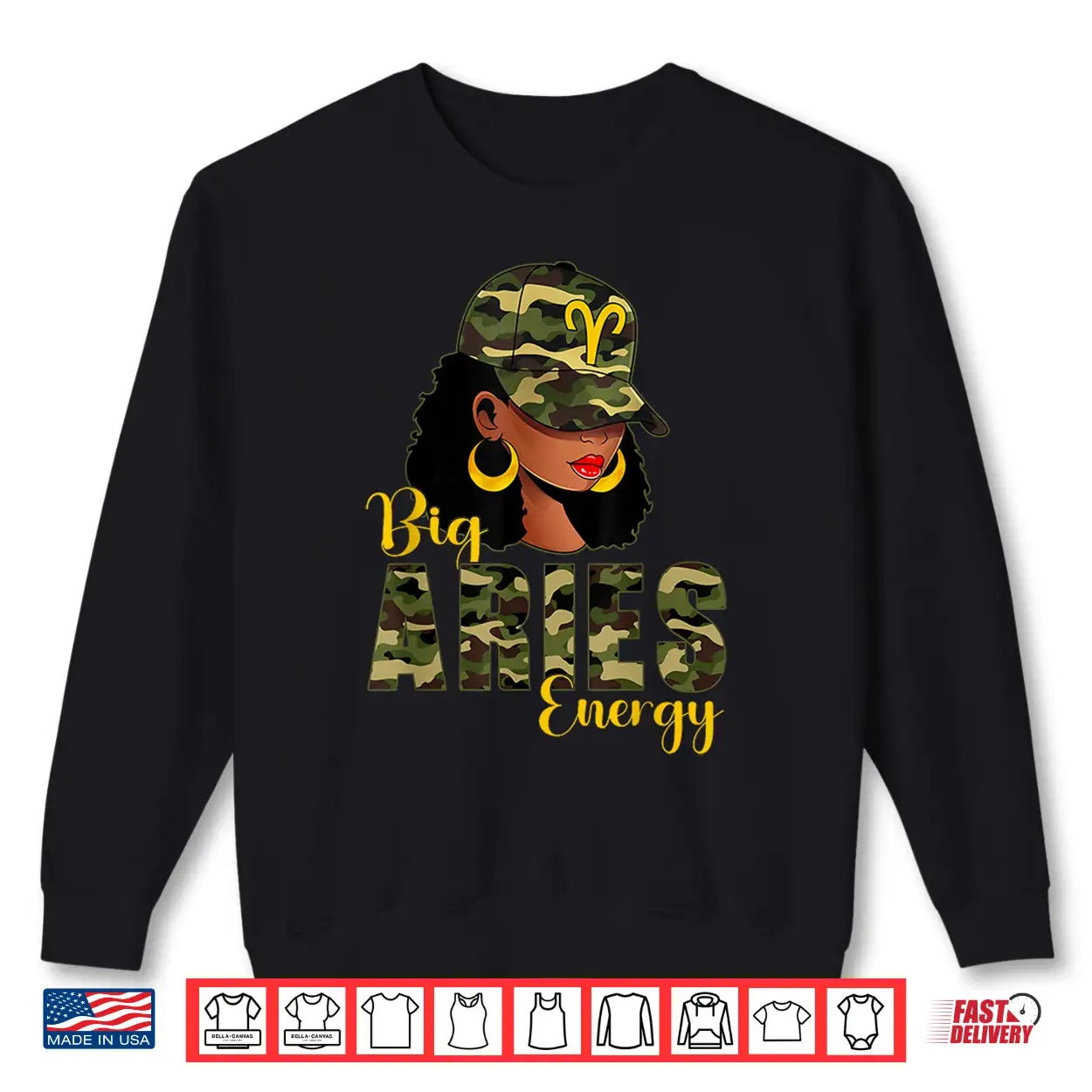 Big Aries Energy Camouflage Black Woman Cap Zodiac Shirt Big Aries Energy Camouflage Black Woman Cap Zodiac Shirt