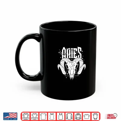 Mug Blackcraft Zodiac Signs Aries Skull Constellation Fire Witch Shirt