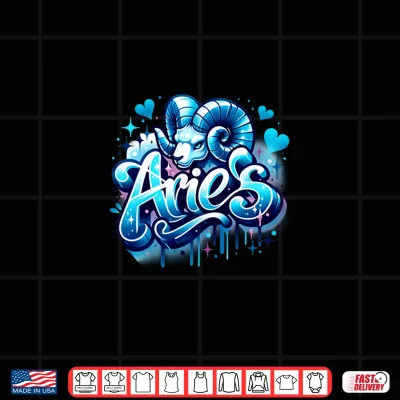 Design Blue Aries Zodiac Star Sign Shirt