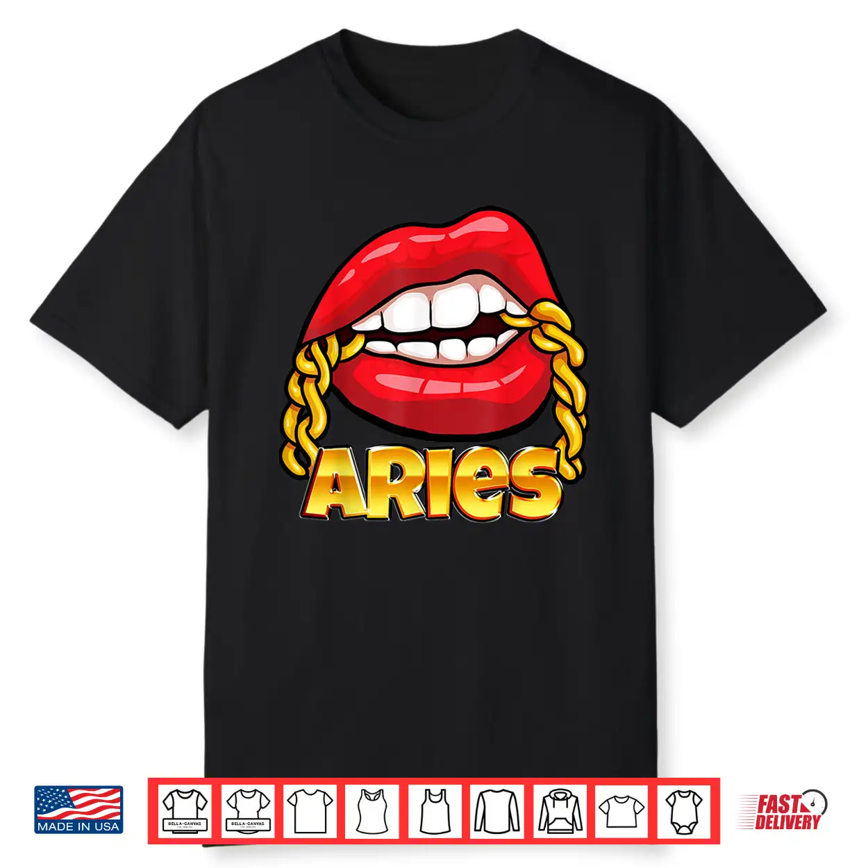 Juicy Lips Gold Chain Aries Zodiac Sign Shirt Juicy Lips Gold Chain Aries Zodiac Sign Shirt