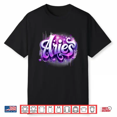 Pink & Purple Aries Zodiac Star Sign Shirt
