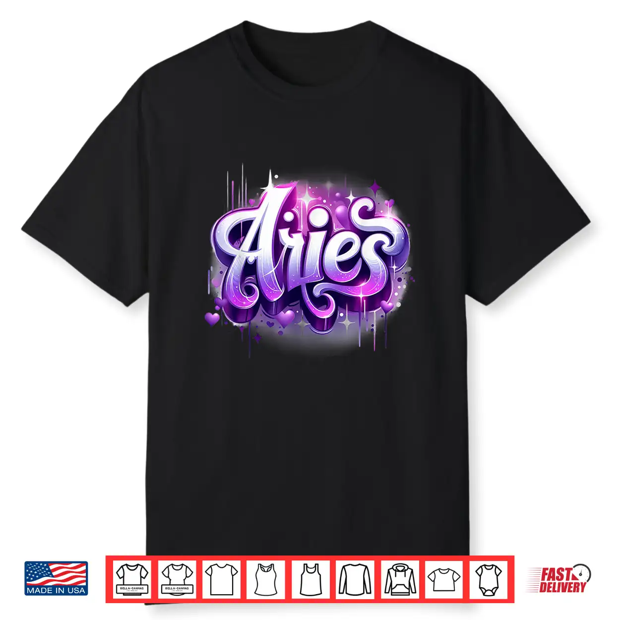 Pink & Purple Aries Zodiac Star Sign Shirt Pink & Purple Aries Zodiac Star Sign Shirt