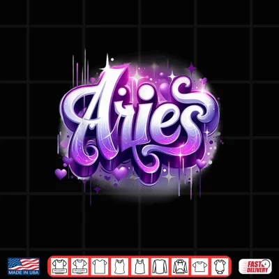 Pink & Purple Aries Zodiac Star Sign Shirt 4 Design Pink Purple Aries Zodiac Star Sign Shirt