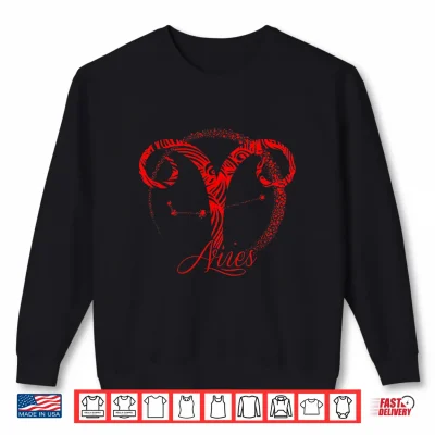Red Aries Zodiac Sign Stars March Or April Birthday Gift Shirt 2 Sweatshirt Red Aries Zodiac Sign Stars March or April Birthday Gift Shirt