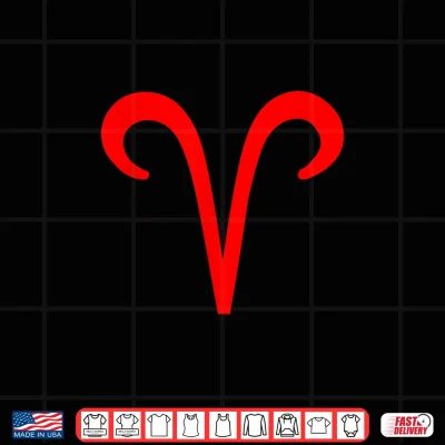 Design Vintage Aries Birthday Sign Zodiac Symbol Red Shirt