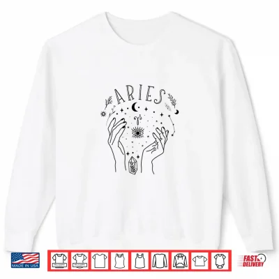 Sweatshirt Womens Aries Zodiac Sign Celestial Astrology Horoscope Aries Symbol Shirt