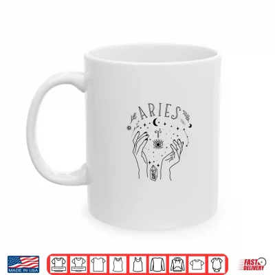 Mug Womens Aries Zodiac Sign Celestial Astrology Horoscope Aries Symbol Shirt