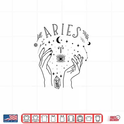 Design Womens Aries Zodiac Sign Celestial Astrology Horoscope Aries Symbol Shirt