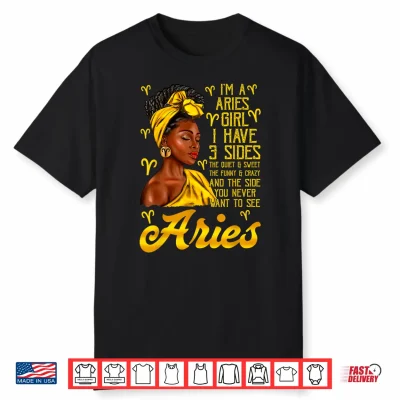 Aries Afro Black Woman It’S My Birthday Zodiac Sign Shirt