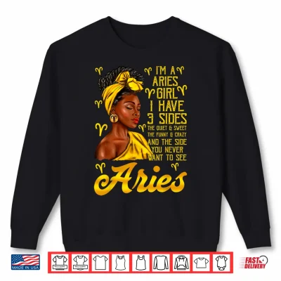 Sweatshirt Aries Afro Black Woman Its My Birthday Zodiac Sign Shirt