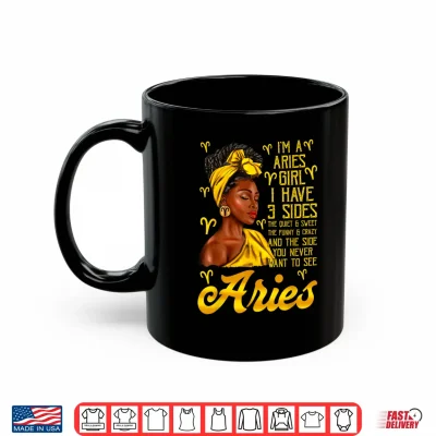 Mug Aries Afro Black Woman Its My Birthday Zodiac Sign Shirt
