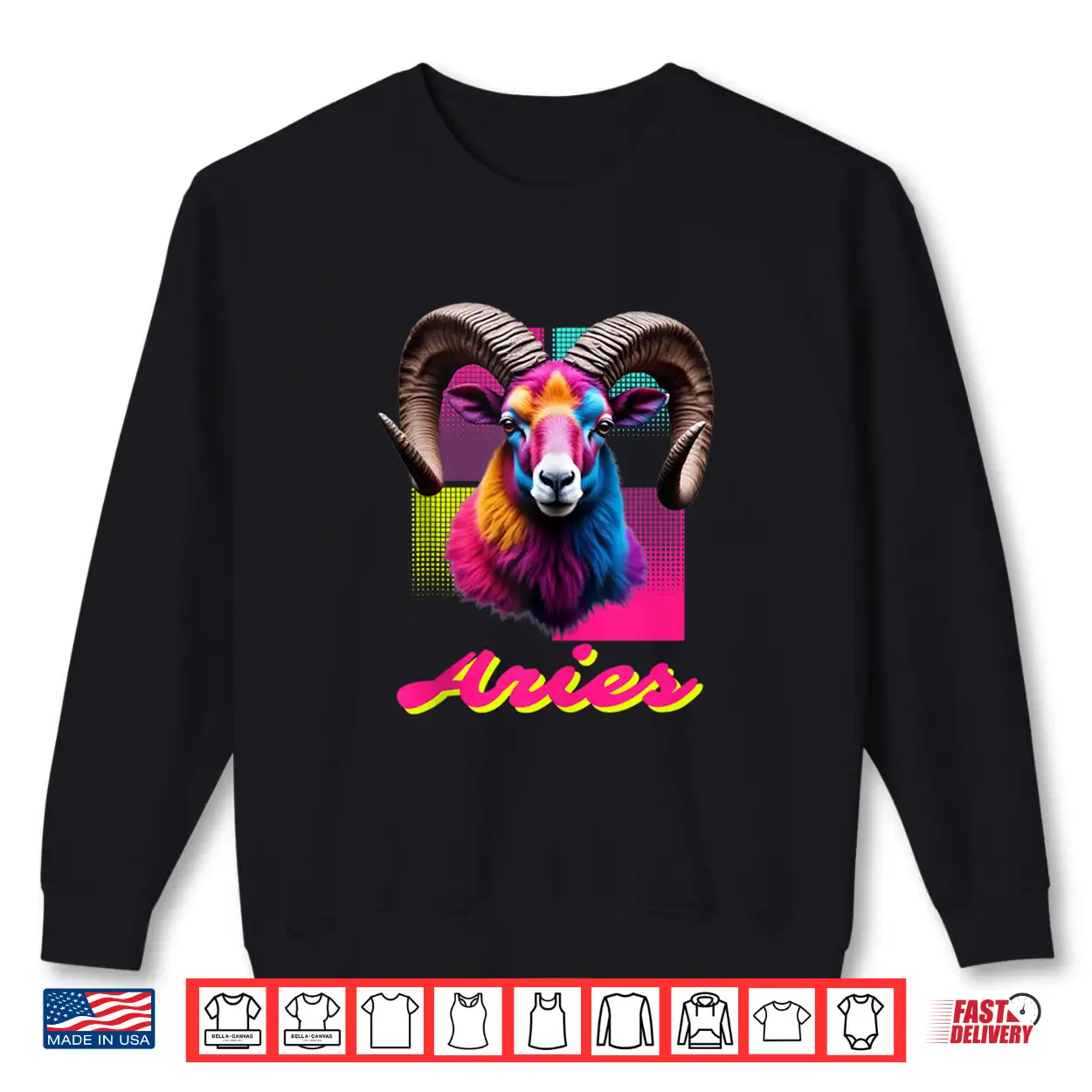 Aries Neon Ram Head Retro Zodiac Design Ram Lovers Aries Shirt Aries Neon Ram Head Retro Zodiac Design Ram Lovers Aries Shirt