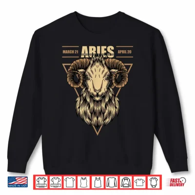 Sweatshirt Aries Ram Zodiac Sign Symbol Astrology Dates Shirt Shirt