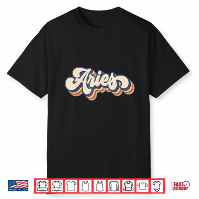 Aries Retro Zodiac Sign March April Birthday Shirt