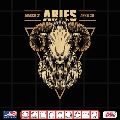 Design Aries Ram Zodiac Sign Symbol Astrology Dates Shirt Shirt