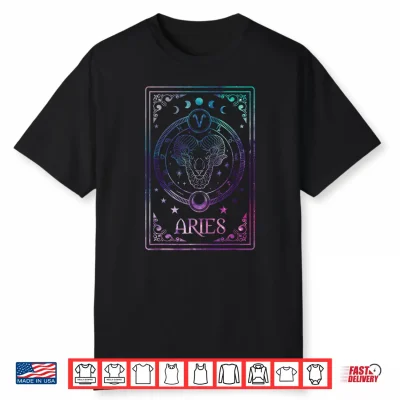 Aries Tarot Card March April Birthday Astrology Zodiac Sign Shirt