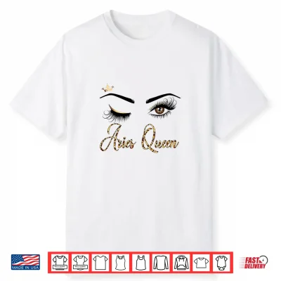 Aries Zodiac Birthday Leopard Print Gift For Girls Women Shirt