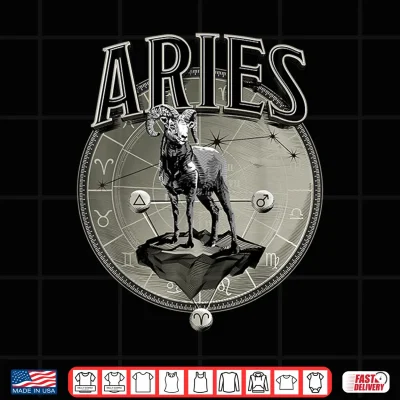 Design Aries Tee Men Zodiac Sign Aries Shirt