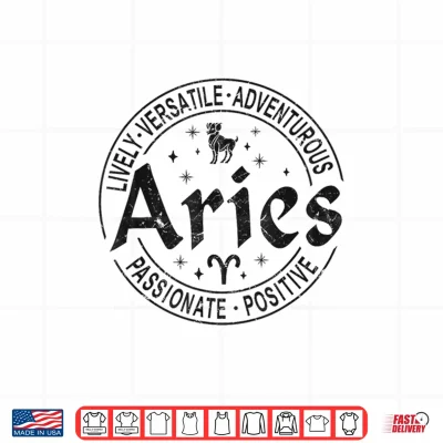 Aries Virtues Vintage Style Zodiac Design Aries Shirt 4 Design Aries Virtues Vintage Style Zodiac Design Aries Shirt