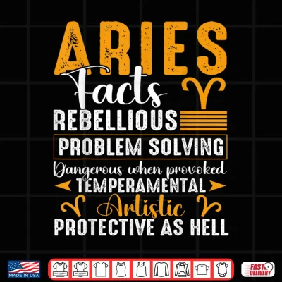 Design Aries Zodiac Facts Men Women Aries March April Birthday Shirt