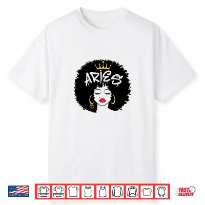 Aries Zodiac Sign African Hair Style Queen Afro Astrology Shirt