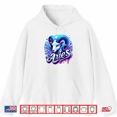 Hoodie Aries Zodiac Symbol Horoscope Astrology Birthday Shirt