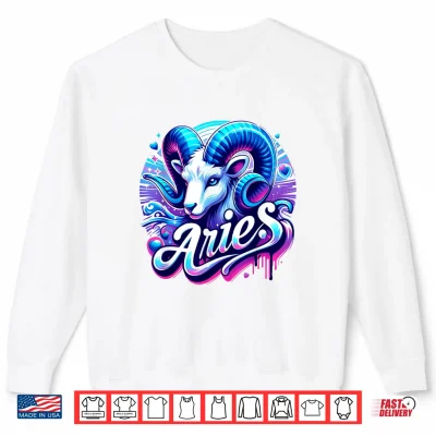 Sweatshirt Aries Zodiac Symbol Horoscope Astrology Birthday Shirt