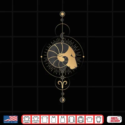 Design Aries Zodiac Sign Symbol Cosmic Cool Astrology Lover Gifts Shirt