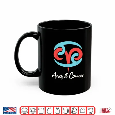Mug Aries and Cancer Couple Zodiac Relationship Horoscope Shirt