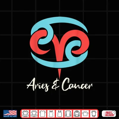 Design Aries and Cancer Couple Zodiac Relationship Horoscope Shirt
