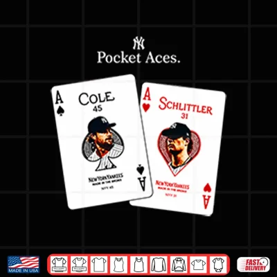 Design New York Yankees Pocket Aces Gerrit Cole and Cam Schlittler Shirt