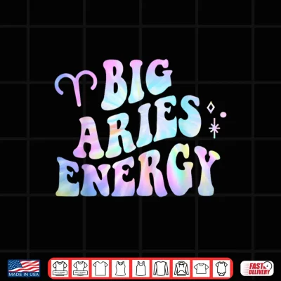 Design Aries Big Energy Retro Smile Flower Zodiac Birthday Shirt 2