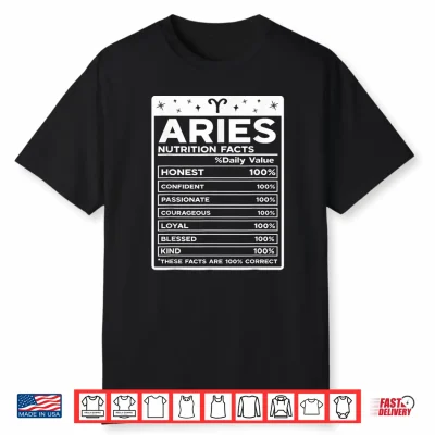 Aries Nutritional Style Zodiac Design Aries Shirt