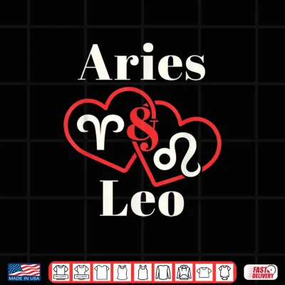 Aries Leo Zodiac Couples Astrology Heart Valentines Day Shirt 4 Design Aries Leo Zodiac Couples Astrology Heart Valentines Day Shirt 2