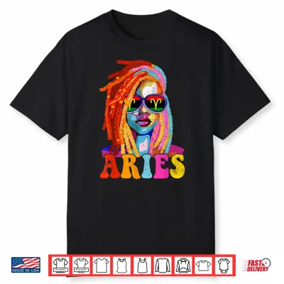 Aries Queen African American Loc’D Women Zodiac Sign Shirt