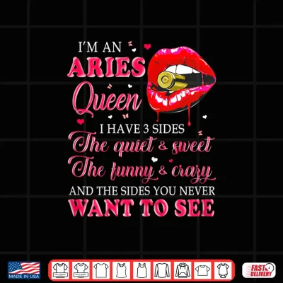 Aries Queen Birthday Zodiac Horoscope April March Lips Shirt 4 Design Aries Queen Birthday Zodiac Horoscope April March Lips Shirt 1