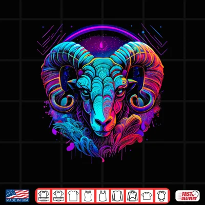Design Aries Zodiac Sign Ram Graphic Astrology Cool Horoscope Art Shirt 1