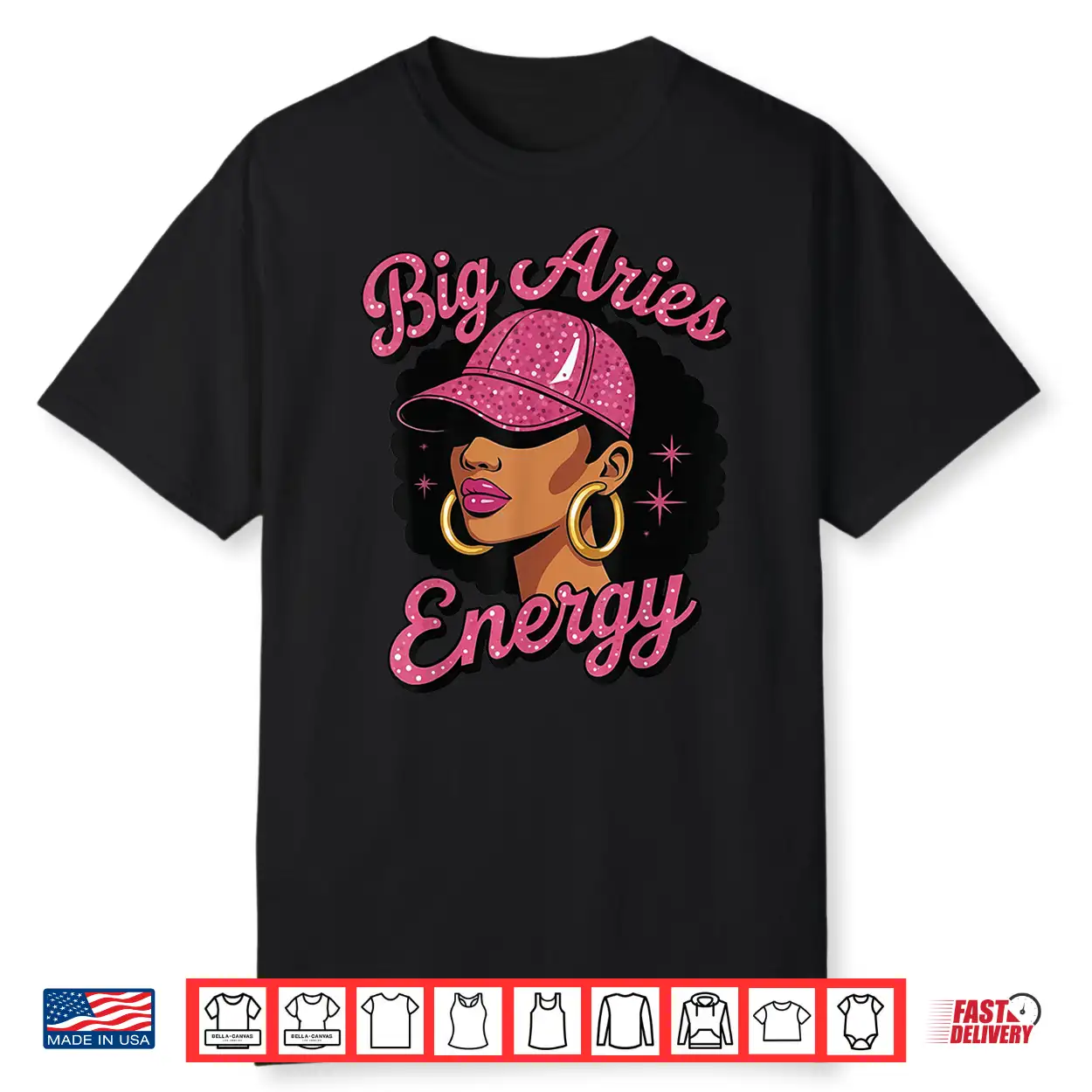 Big Aries Energy Black Girl Shirt Big Aries Energy Black Girl Shirt