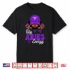 Big Aries Energy Black Woman Purple Cap Zodiac Sign Shirt