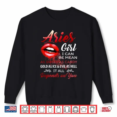 Sweatshirt Birthday Gift Girl Zodiac Aries for Women Aries Zodiac Shirt 1