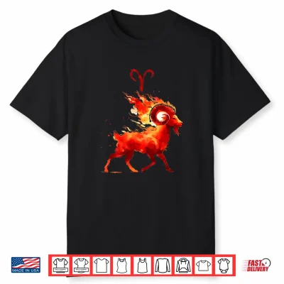 March April Birthday Asian Brush Aries Zodiac Fire Sign Shirt