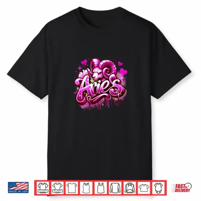 Pink Aries Zodiac Star Sign Shirt