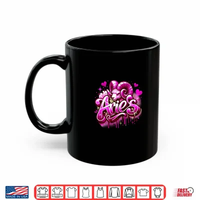 Mug Pink Aries Zodiac Star Sign Shirt 1