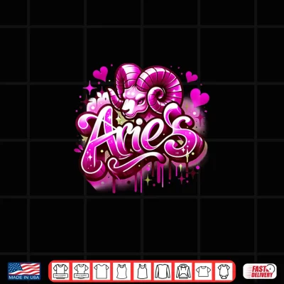 Design Pink Aries Zodiac Star Sign Shirt 1