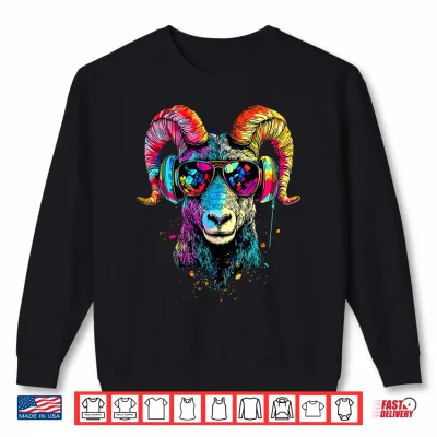 Sweatshirt Ram Mouflon Aries Domestic Sheep Wild Sheep Male Sheep Shirt 1