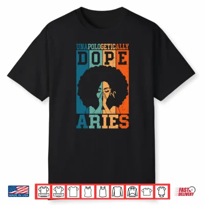 Unapologetically Dope Aries Retro Afro Hair Black Woman Performance Shirt
