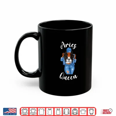 Mug Streetwise Aries Black Queen Afro Womens Zodiac Birthday Shirt 1